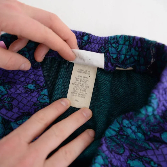 Vintage Cricket Lane Purple & Teal Floral Midi Skirt  Small - Picture 13 of 14